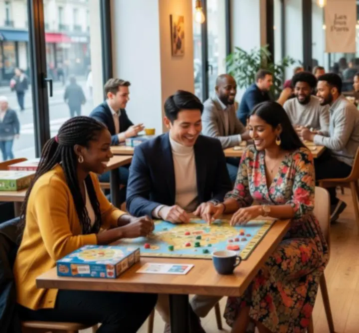 Groupe d’invités profitant d’un événement indoor aux Jeux de Paris
