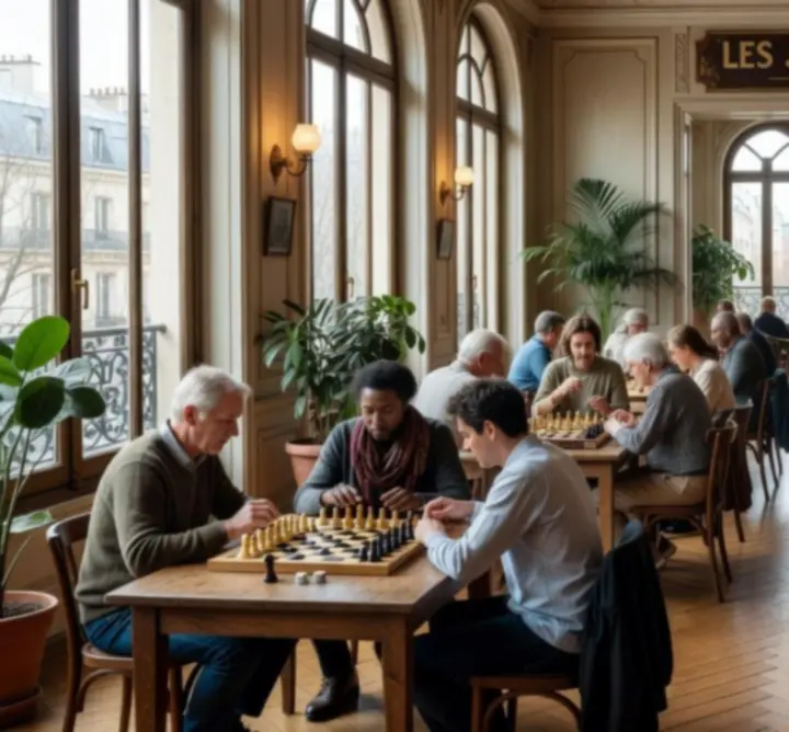 Vue immersive de la salle principale des Jeux de Paris avec zones de jeux et salons
